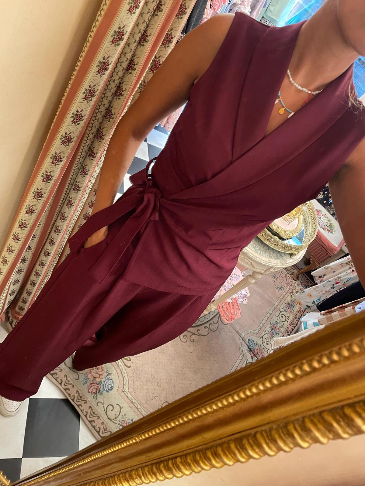 Completo gilet pantalone bordeaux