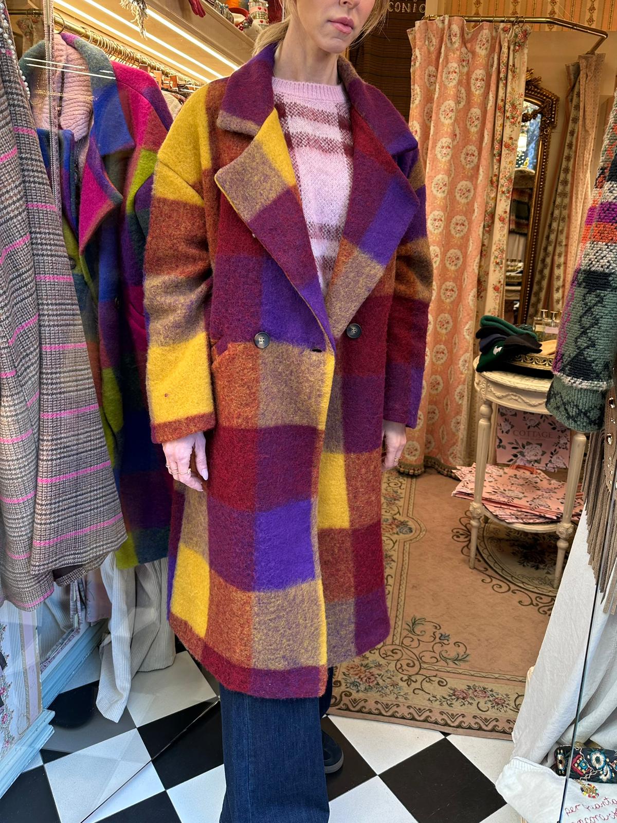 Cappotto Check Multicolor