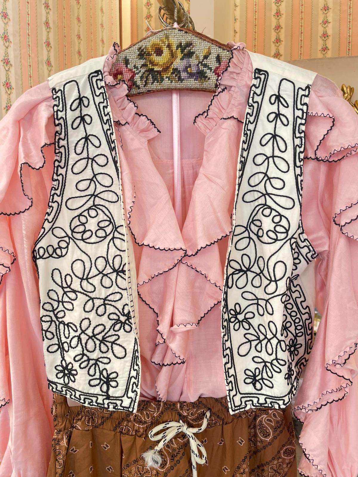 Gilet Boho bianco e nero