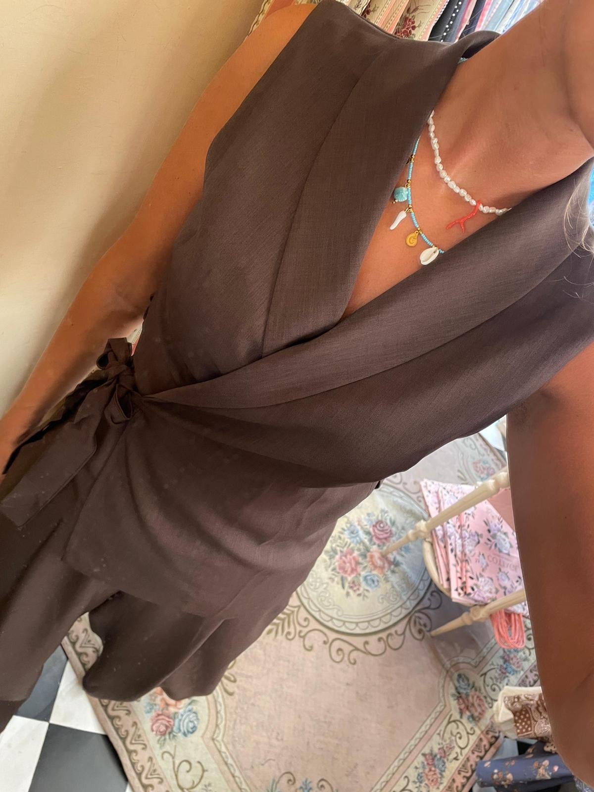 Completo gilet pantalone cioccolato
