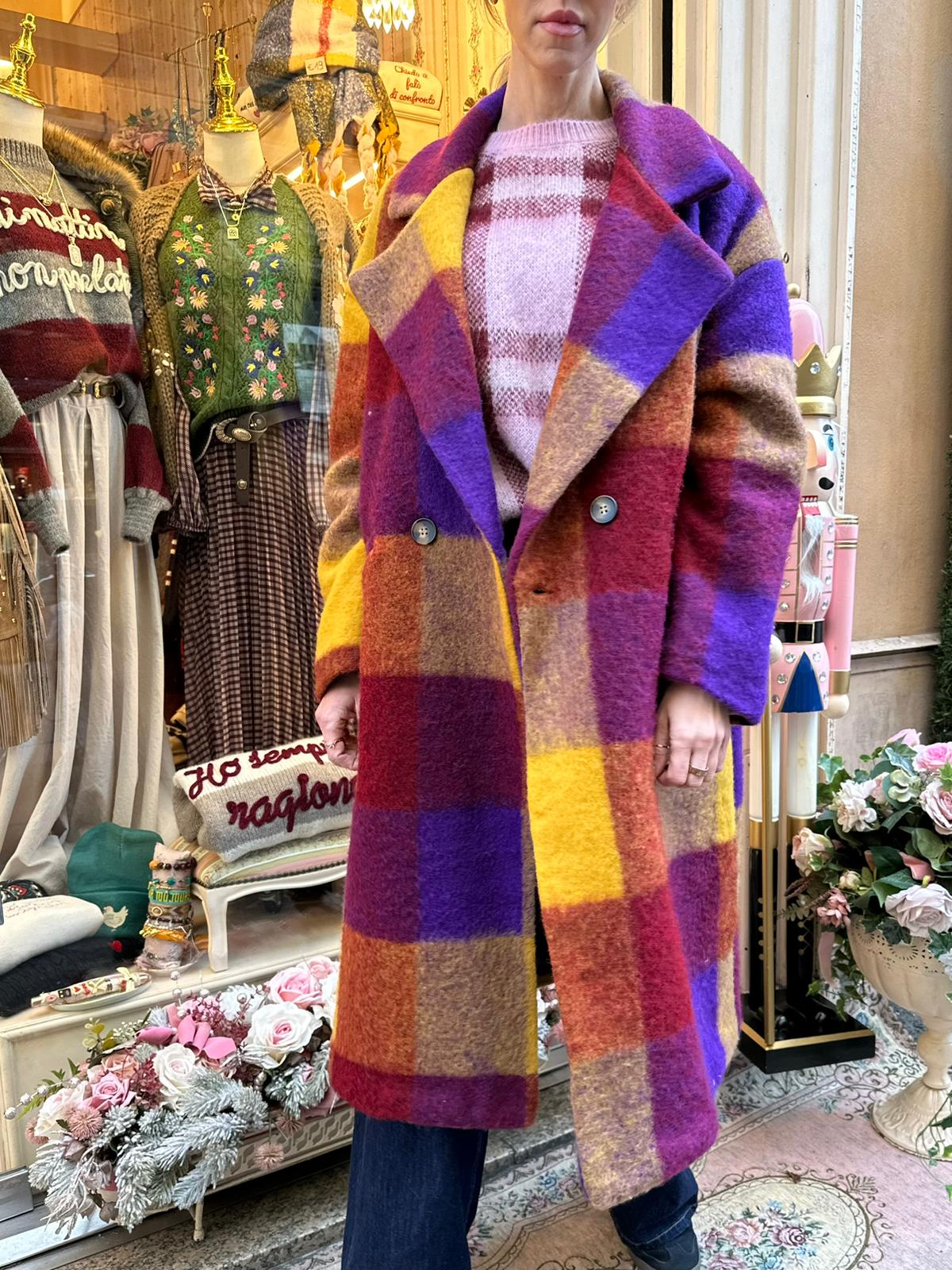 Cappotto Check Multicolor