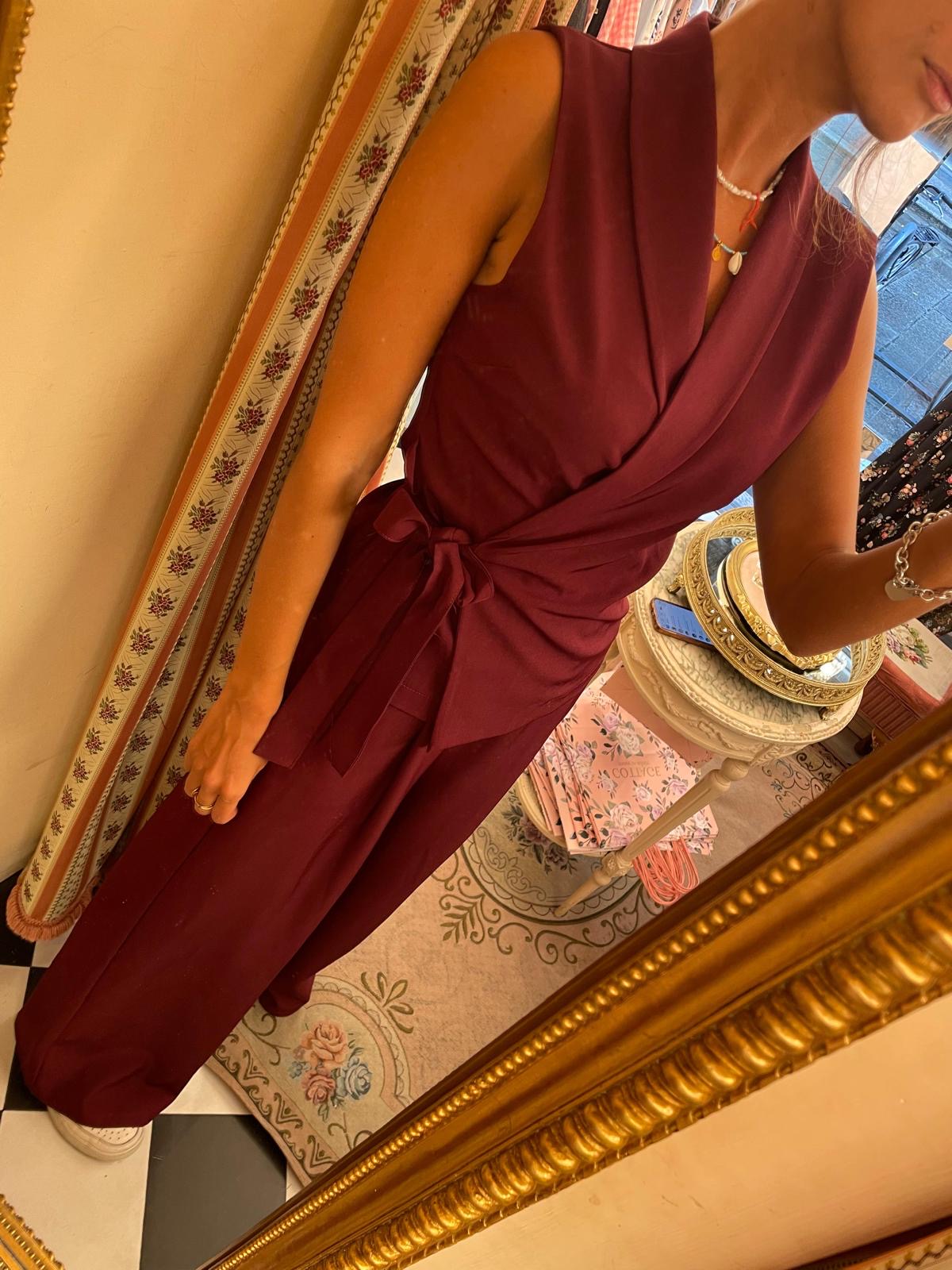 Completo gilet pantalone bordeaux