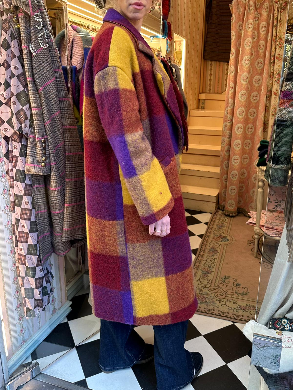 Cappotto Check Multicolor