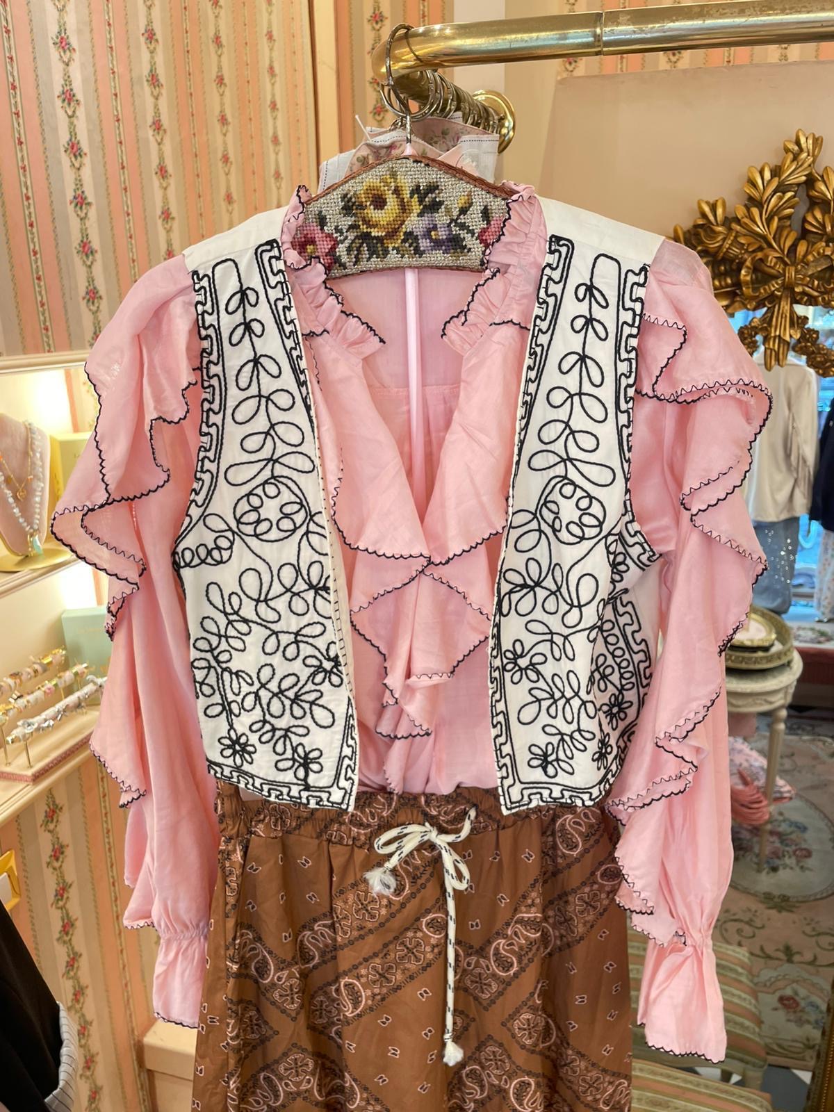 Gilet Boho bianco e nero